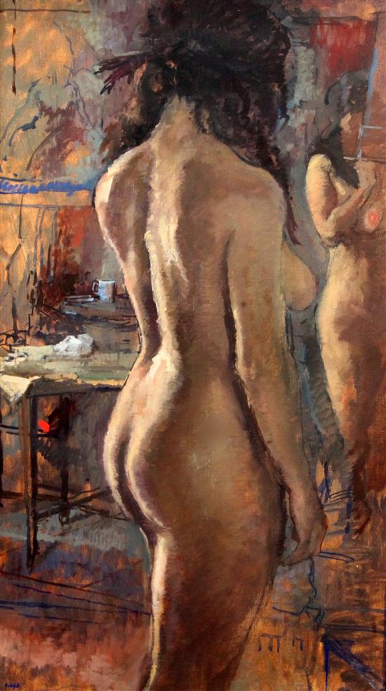 § Peter Kuhfeld (1952-) Standing nude 33.5 x 22in.